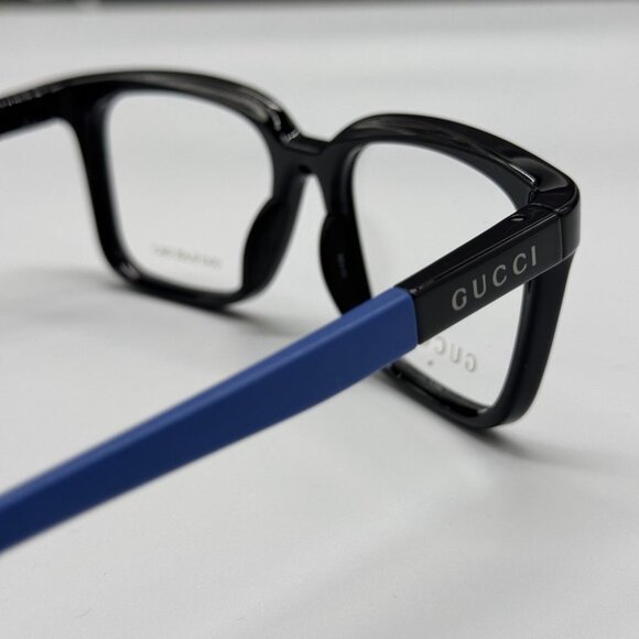 NEW GG1738O 004 GUCCI EYEGLASSES BLACK/BLUE MEN EYEWEAR GUCCI - Picture 8 of 11